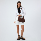 Сумка женская на молнии, цвет коричневый - фото 25478937