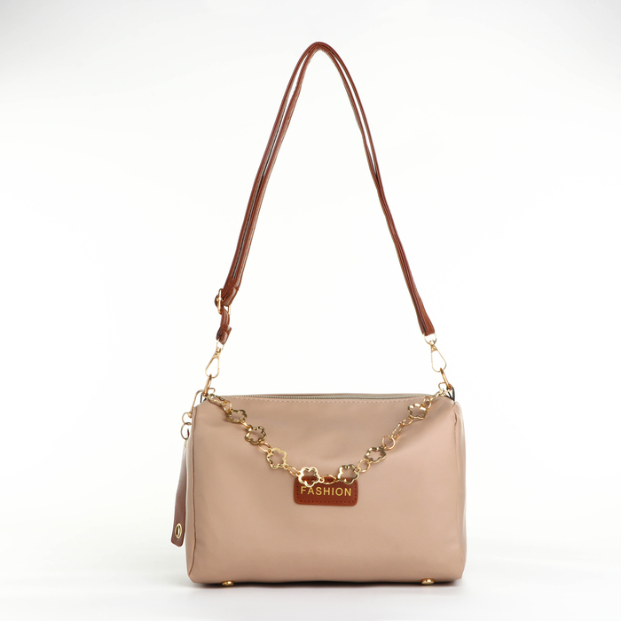 Сумка женская на молнии, цвет бежевый - Фото 1