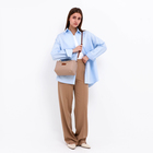 Сумка женская на молнии, цвет бежевый - Фото 8