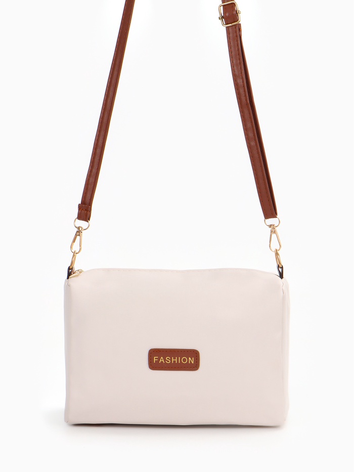 Сумка женская кросс-боди на молнии, 22.5×12×14 см, белая - Фото 1