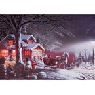 Роспись по холсту "Зимний вечер" по номерам с красками по 3 мл + кисти + инструкция + крепеж - Фото 1