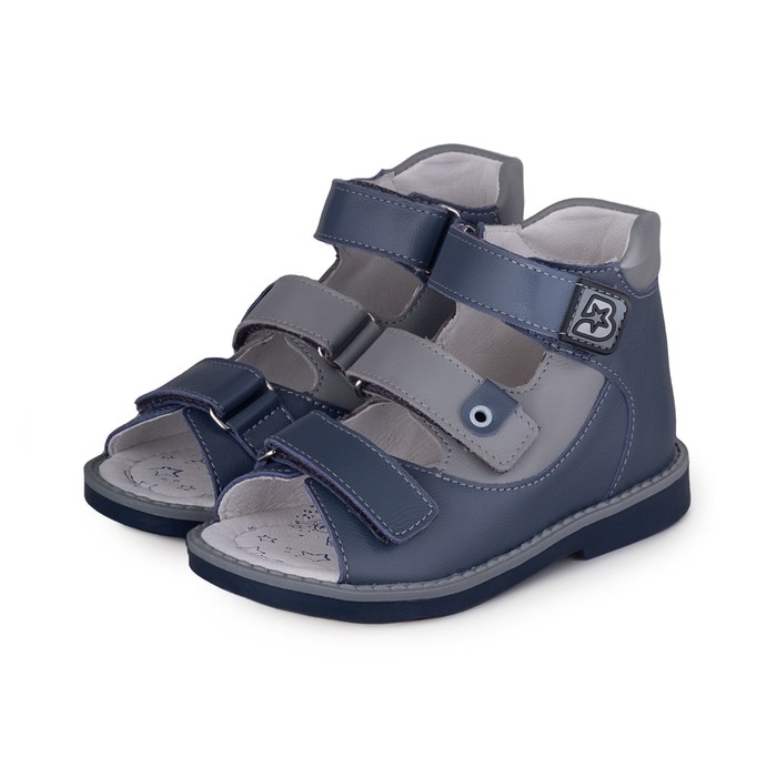 Сандалии детские, размер 30, цвет серо-синий