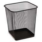 УЦЕНКА Корзина для бумаг, сетка металлическая, квадратная, черная - Фото 1
