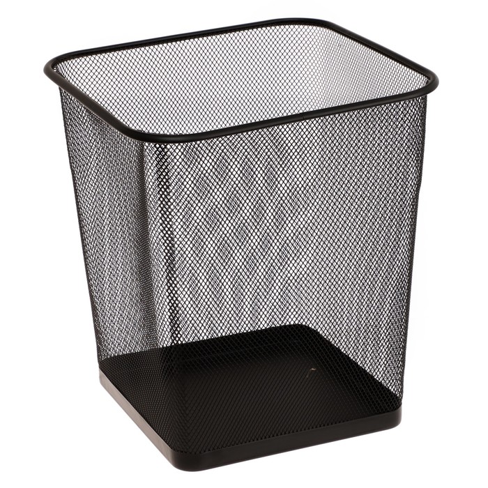 УЦЕНКА Корзина для бумаг, сетка металлическая, квадратная, черная - Фото 1