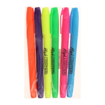 УЦЕНКА Набор маркеров-текстовыделителей, 6 цветов, наконечники скошенные, 4 мм