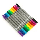 УЦЕНКА Фломастеры, 10 цветов, двухсторонние, круглый наконечник 2 мм/5 мм, вентилируемый колпачок, блистер - Фото 2