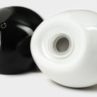 Набор керамический для специй на деревянной подставке BellaTenero «Камни», 2 предмета: солонка 30 мл, перечница 30 мл, цвет белый и чёрный - фото 4379016