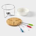 Набор для фондю BellaTenero, 5 предметов: чаша 350 мл, 4 шпажки, керамика, белый - Фото 3