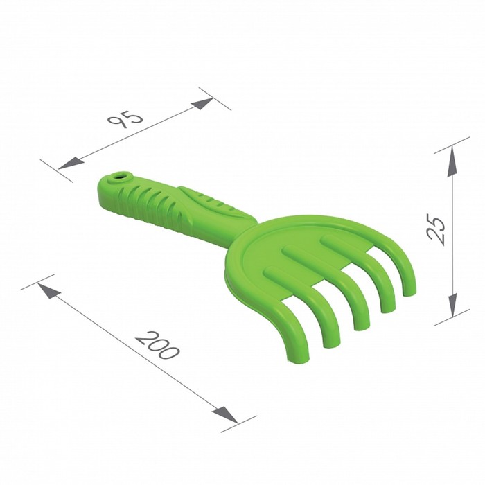 Набор для игры в песке №91: 3 формочки, ведро, грабли, совок 62691