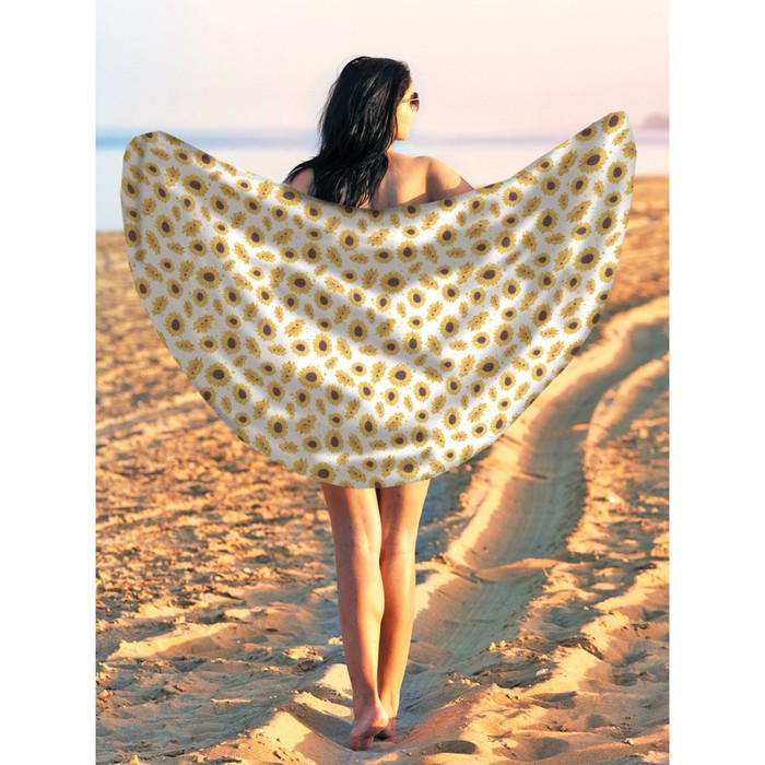 Парео и пляжный коврик «Подсолнухи», d = 150 см