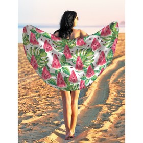 Парео и пляжный коврик «Спелые арбузные дольки», d = 150 см