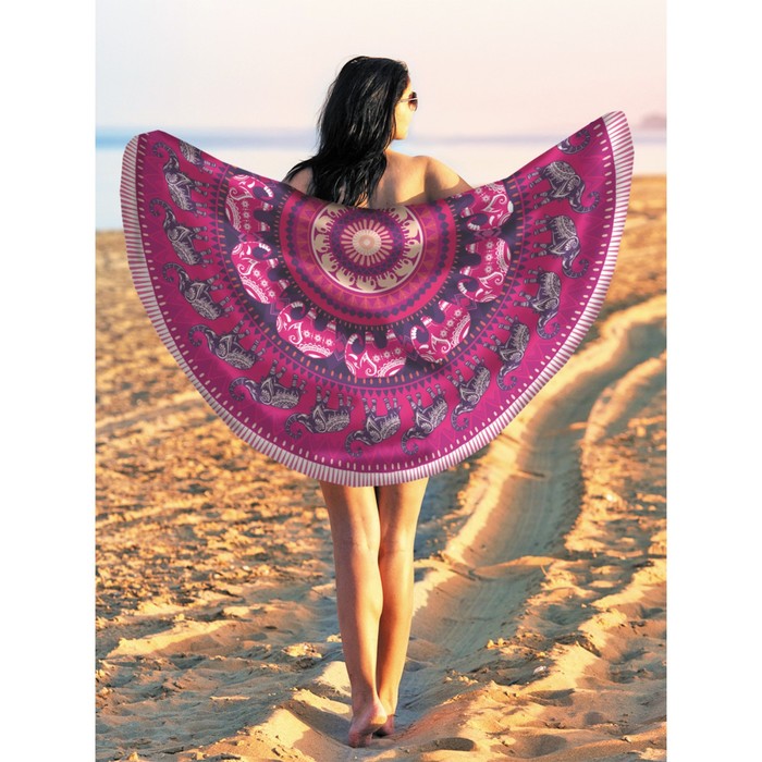 Парео и пляжный коврик «Розовая мандала», d = 150 см - Фото 1