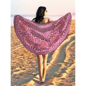 Парео и пляжный коврик «Розовая мандала», d = 150 см