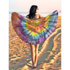 Парео и пляжный коврик «Радуга в цветке», d = 150 см