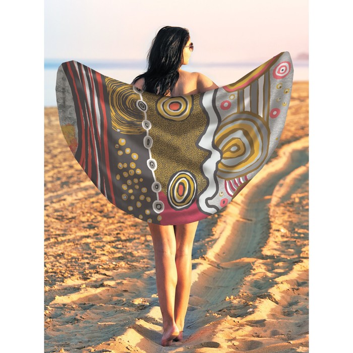 Парео и пляжный коврик «Африканская абстракция», d = 150 см - Фото 1