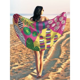 Парео и пляжный коврик «Неоновые тропики», d = 150 см