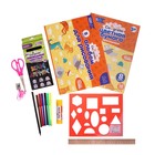 Папка-пенал для труда А4, 340×240×30 мм, с ручкой, молния вокруг, наполнение 12 предметов, Calligrata, «Цветок», ламинированный картон (объемный 3D-рису�... - Фото 9