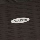 Стол "RATTAN Ola Dom" круглый со стеклом, коричневый, 70 х 70 х 72 см - Фото 4