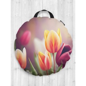 Подушка сидушка «Поле тюльпанов», декоративная, d = 52 см