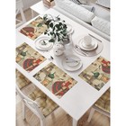 Комплект салфеток для сервировки стола «Кабаре Paris», прямоугольные, размер 32х46 см, 4 шт - фото 302988814