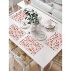 Комплект салфеток для сервировки стола «Королева цветов», прямоугольные, размер 32х46 см, 4 шт - Фото 1