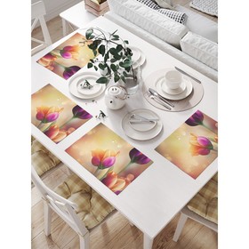 Комплект салфеток для сервировки стола «Утро с тюльпанами», прямоугольные, размер 32х46 см, 4 шт