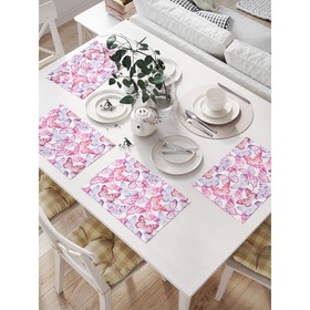 Комплект салфеток для сервировки стола «Яркие бабочки», прямоугольные, размер 32х46 см, 4 шт