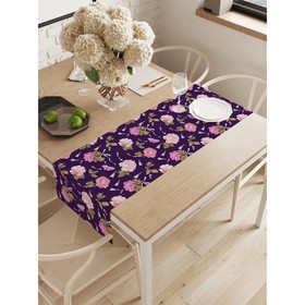 Дорожка на стол «Цветочное украшение», окфорд, размер 40х145 см