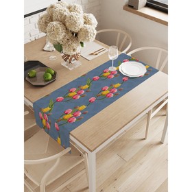 Дорожка на стол «Весенние цветы», окфорд, размер 40х145 см