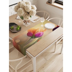 Дорожка на стол «Утро с тюльпанами», окфорд, размер 40х145 см