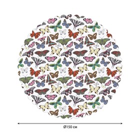Скатерть на стол «Полет бабочек», круглая, сатен, d = 150 см