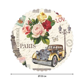 Скатерть на стол «Love Paris», круглая, сатен, d = 150 см