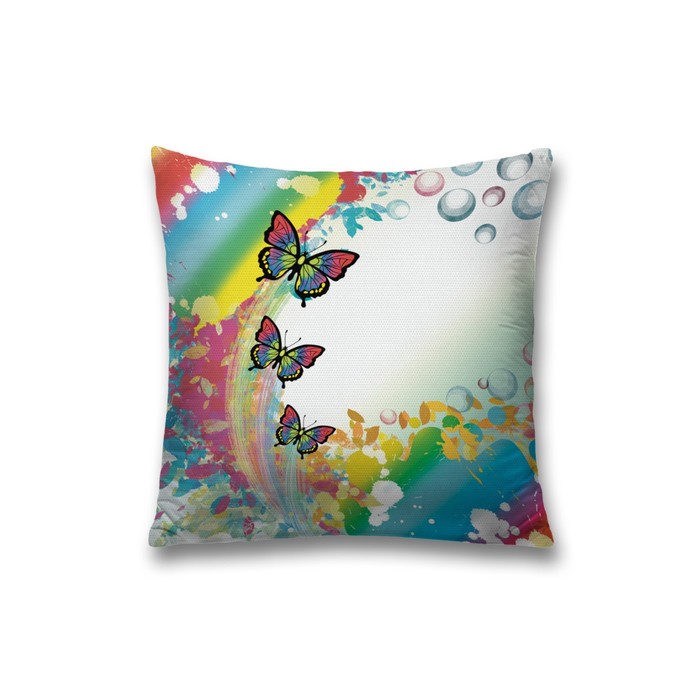 Наволочка декоративная «Бабочки после дождя», на молнии, размер 45х45 см - Фото 1