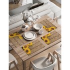 Комплект салфеток для сервировки стола «Подсолнухи на полу», прямоугольные, закруглённые края, размер 30х46 см, 4 шт - фото 292435840
