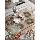 Комплект салфеток для сервировки стола «Новогодние колокольчики», прямоугольные, закруглённые края, размер 30х46 см, 4 шт - Фото 2