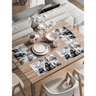 Комплект салфеток для сервировки стола «Бобры в работе», прямоугольные, закруглённые края, размер 30х46 см, 4 шт - фото 292435960