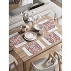 Комплект салфеток для сервировки стола «Украинский орнамент», прямоугольные, закруглённые края, размер 30х46 см, 4 шт - фото 292435968