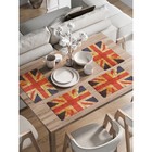 Комплект салфеток для сервировки стола «Британский флаг», прямоугольные, закруглённые края, размер 30х46 см, 4 шт - фото 292435988