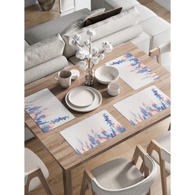 Комплект салфеток для сервировки стола «Лавандовое утро», прямоугольные, закруглённые края, размер 30х46 см, 4 шт