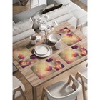 Комплект салфеток для сервировки стола «Утро с тюльпанами», прямоугольные, закруглённые края, размер 30х46 см, 4 шт - фото 302991902