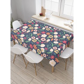 Скатерть на стол «Поле цветов», прямоугольная, сатен, размер 120х145 см