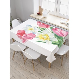Скатерть на стол «Весенний букет», прямоугольная, сатен, размер 120х145 см