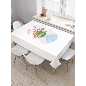 Скатерть на стол «Цветы в вазе», прямоугольная, оксфорд, размер 120х145 см