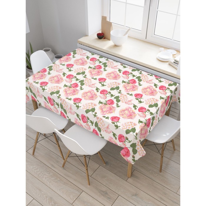Скатерть на стол «Королева цветов», прямоугольная, оксфорд, размер 145х180 см - Фото 1