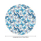 Скатерть на стол «Голубые бабочки», круглая, оксфорд, на резинке, размер 120х120 см, диаметр 75-100 см - Фото 2