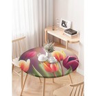 Скатерть на стол «Поле тюльпанов», круглая, оксфорд, на резинке, размер 120х120 см, диаметр 75-100 см - Фото 3