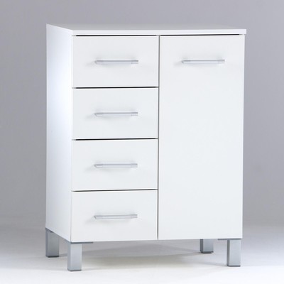 Комод для ванной комнаты, 4 ящиков, 1 дверца, 500×400×800 мм, цвет белый