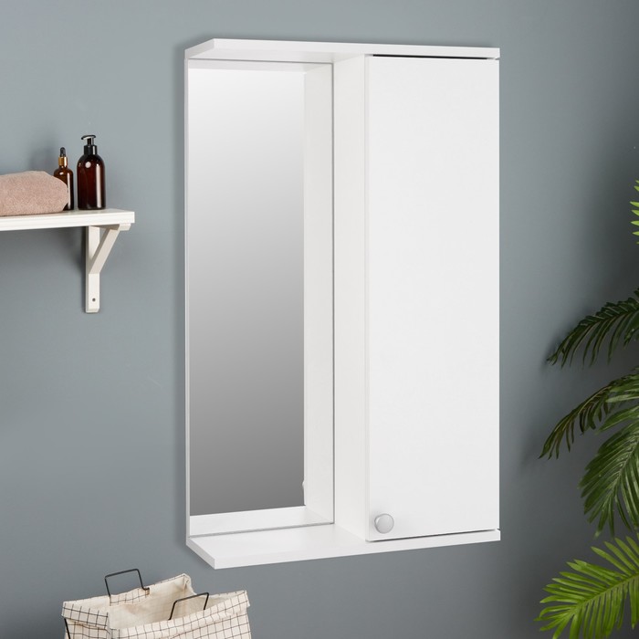 Зеркало-шкаф для ванной комнаты, белый,  50 х 18 х 83 см - Фото 1