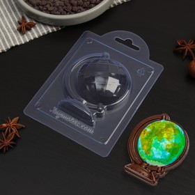 Форма для шоколада и конфет пластиковая «Глобус» V2, 8,8×7,5×2,5 см, цвет прозрачный