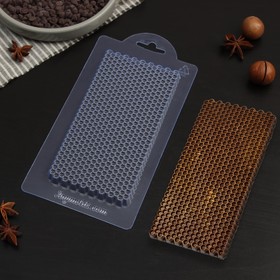 Форма для шоколада и конфет «Плитка Соты большие», 17,4×8,8×0,8 см, цвет прозрачный
